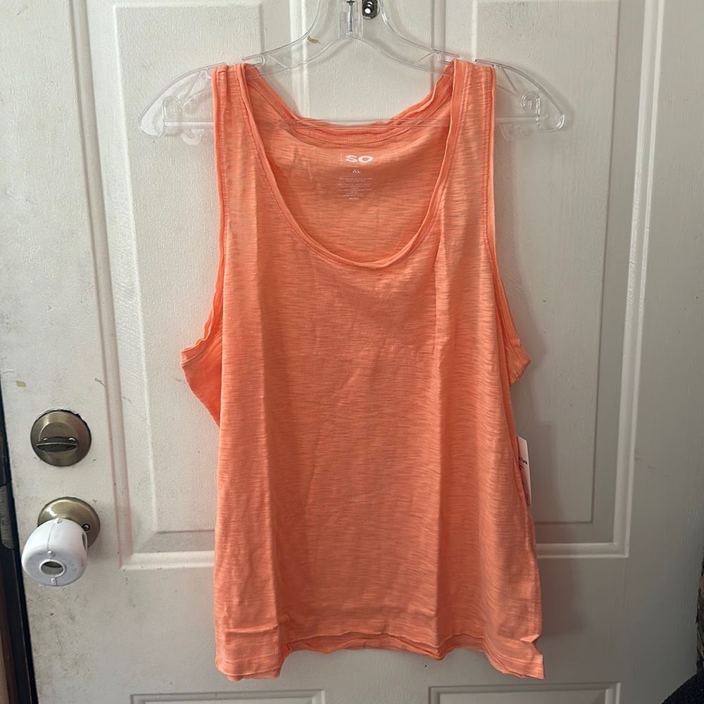SO RELAXED SCOOP NECK TANK: PEACH: NWT: SZ XL